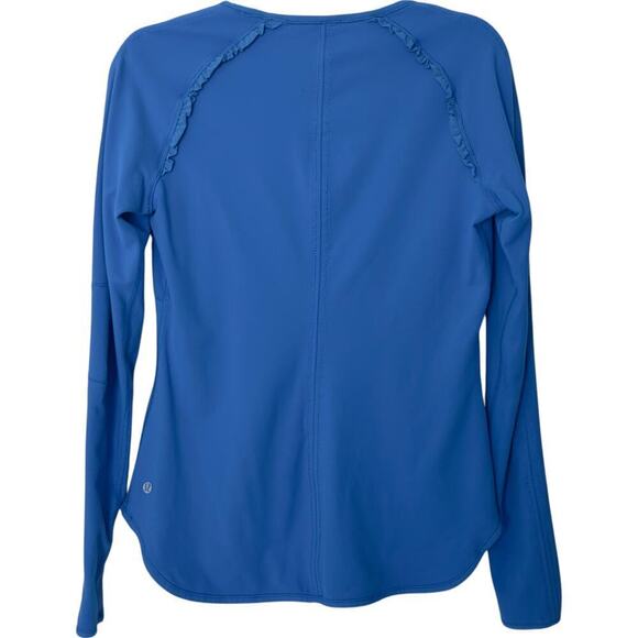 Lululemon Runder Under Long Sleeve Running Yoga Top in Beaming Blue (10) - Picture 6 of 13